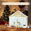 Miniatyrbillede 5 af 5: Træ Julekalender Advent Kalender Box 24 Dage Advent Kalender med LED Lys Nedtællingskalender 24 Opbevarings Skuffer Box til Gaver