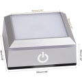 Miniatyrbillede 4 af 5: LED-lysbase - Flerfarvet showstand-displayplade - Kvadratisk displaybase med lys til glas, krystal, kunst med følsom berøringskontakt (flad overflade)