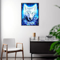 Miniatyrbilde 5 av 5: 5D DIY Wolf Diamond Painting by Number Kits, Blå Ulv med Rose Diamond Art Kits for Voksne, Perfekt for Veggdekor og Gaver, 11,8 X 15,7 Tommer