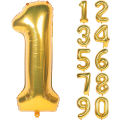 Pikkukuva 1 / 5: 2 kpl 40 tuuman kultaiset numeron heliumfoliopallon syntymäpäiväjuhliin (kulta 1)