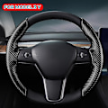 Miniatyrbillede 5 af 5: Bafire 2022 Ratdæksel til Tesla Model 3 2017-2022 Model Y -2022 Bilrat Dæksel Beskytter Skridsikker 2 stk Matte Black