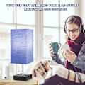 Miniatyrbillede 3 af 5: 3-Farvet Bedside Lampe med USB Port og AC Stikkontakt Bordlamper til Soveværelse Natbordlamper med Blå Skærm Sort Metal Bedlampe