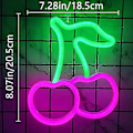 Miniatyrbild 5 av 5: Körsbärs Neonljusskylt, LED Neonljus Vägglampa Väggdekor, Batteri- eller USB-driven Ljusskylt för Sovrum, Barnrum, Vardagsrum, Bar, Fest, Jul pink