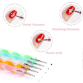Miniatyrbillede 5 af 5: 5 stk. Negle Dotting Pen Marmorering Dotting Malepen Polish Udskæring Værktøj Maleri Manicure Dot Neglekunst Sæt - Flerfarvet