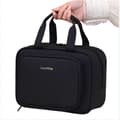 Old Money Style Taslon Waterproof Toiletry Bag — Multi-Compartment Polyester Travel Toiletry Bag, Compact Luxury Makeup