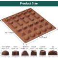 Miniatyrbillede 2 af 5: Chokoladeform i silikone med 30 hulrum i 6 forskellige former, velegnet til fremstilling af chokolader/kagedekorationer, velegnet til fester og fejringer