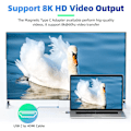 Miniatyrbild 5 av 7: 2 st USB-C Magnetisk Adapter, PD 140W, 40 Gbps Dataöverföring, Magnetisk USB-C Adapter, Typ C Magnetisk Kontakt för Laptop Telefon HDTV
