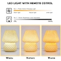 Miniatyrbillede 4 af 5: Svampe Lampe, Glas Svampe Natlampe Sød Sengebord Lampe med Fjernbetjening til Børn, Æstetisk Stående Lampe Lys（Hvid）