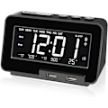 Miniatyrbild 1 av 5: K5 Bluetooth-väckarklockradio, USB-spelare, steglös dimmer, dubbla separata larm med helgläge, sömntimer, USB C-laddare, batteribackup