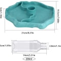 Miniatyrbild 4 av 5: Reptil Vatten Dispenser, 2 I 1 Anti-Överflödsskål Mat Dispenser, Plastskål För Sköldpadda Gecko - Blå