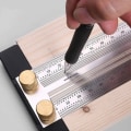 Miniatyrbild 2 av 5: 300 mm precision T-vinkel linjal med mekanisk penna, rostfritt stål märkning rostfritt skribent linjal snickare gradskiva mätning