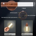 Miniatyrbild 2 av 4: 2 st rörelsesensor nattlampa magnetisk vägglampa USB LED-lampor uppladdningsbar stick trådlös trappa inomhus trävägglampor med stort batteri
