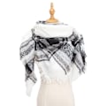 Miniatyrbild 2 av 7: Modevinter Varm Stor Rutig Pläd Sjal Halsduk SJ-22#Black and White 135x135x200cm