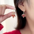Miniatyrbillede 2 af 5: Thanksgiving Ahornblad Øreringe til Kvinder Piger, Læder Teardrop Øreringe Læder Dangle Øreringe Efterår Smykker Gaver Delikat Gave Julegave