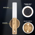 Miniatyrbild 4 av 4: 2 st rörelsesensor nattlampa magnetisk vägglampa USB LED-lampor uppladdningsbar stick trådlös trappa inomhus trävägglampor med stort batteri