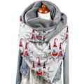 Miniatyrbild 3 av 3: Julhalsduk för kvinnor Mode Vinter Print Knapp Mjuk Casual Varm Halsduk Dam Stora Kashmir Wraps Sjalar
