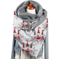 Miniatyrbilde 3 av 3: Jule skjerf for kvinner mote vinter print knapp myk casual varm halstørkle damer store kasjmir wraps sjal