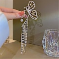 Miniatyrbillede 3 af 3: Glitrende Krystal Perle Sommerfugl Øre Cuff Clip Ørering Wrap Crawler Dame Smykker