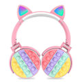 Miniatyrbilde 1 av 5: Bluetooth On-ear Hodetelefon Med Pop Bobler, Silikon Pop Fidget Leke Rosa