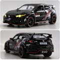 Pikkukuva 5 / 5: Diecast-auto 1/32 Honda Civic Type-R -malliauto, vetäytyvä leluauto valoilla ja äänillä