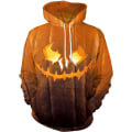 Miniatyrbilde 1 av 3: Herre Langærmet Hoodie Halloween Morsom Crew Neck Genser med Kengurulomme Jul Flerfarget 3D Print Genser Genser（Størrelse：XXL） Style01 XXL