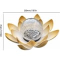Miniatyrbillede 3 af 5: Solcelledrevet Lotus Blomster Have Lys Udendørs Smuk Lyseffekt Gennem Knust Glas (1 stk)