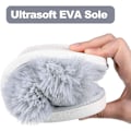 Miniatyrbillede 4 af 5: Dames Fuzzy Hjemmesko Krydsbånd Memory Foam Hjemmesko Åben Tå (Størrelse: 9-10)