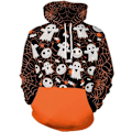 Miniatyrbillede 1 af 3: Herre Langærmet Hoodie Halloween Sjov Crew Neck Sweatshirt med Kængurulomme Jul Multicolor 3D Print Jumper Sweater（Størrelse：M） Style02 M