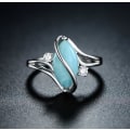 Miniatyrbilde 2 av 2: Plated Created Ruby, White Fire Opal & Cubic Zirconia Accents Ring