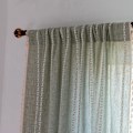 Pikkukuva 4 / 5: Boheemi verhot Kirjotut raidallinen pellavaverhot 84 tuumaa pitkä 2 kappaletta makuuhuone (L 132,08 cm x P 213,36 cm, harmaa vihreä)