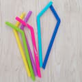 Miniatyrbild 4 av 6: 5-Pack - Flexible Silicone Straws, Bent with Brush (25cm) Multicolor Multicolor multifärg