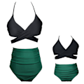 Miniatyrbilde 1 av 3: Dame, Jenter Todelt Volang Høy Midje Bikini Badeantrekk E 164