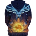Miniatyrbilde 2 av 3: Herre Langærmet Hoodie Halloween Morsom Crew Neck Genser med Kengurulomme Jul Flerfarget 3D Print Genser Genser（Størrelse：L） Style18 L