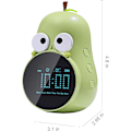 Miniatyrbild 5 av 5: Klocka för barn: Söt päron design, snooze, trippelalarm, 5 ringsignaler - Premium digital väckarklocka för barns sovrum - Uppladdningsbar