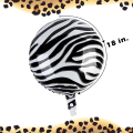 Miniatyrbillede 3 af 5: 20 stk. runde aluminiumsfolie balloner tiger leopard zebra mønster helium ballon jungle dyr festartikler dyreprint balloner, 18 tommer