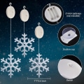 Miniatyrbilde 2 av 5: 3 stk julevindulysdekorasjoner, batteridrevne julevinduhengende hvite lysende snøfnuggformede LED-sugekopplampe