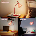 Miniatyrbilde 5 av 5: Trådløs skrivebordslampe estetisk, 3 moduser dimbar blomsterskrivebordslampe, rosa skrivebordslampe med svanehals, 2000mAh oppladbar øyevennlig LED-estetikk