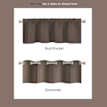 Miniatyrbilde 3 av 5: Kaffe Brun Blackout Gardin for Vindusbehandlinger 45.72 cm Lengde Solid Isolerte Maljer Topp for Soverom 1 Panel 132.88 x 45.72 cm 2 Stykker