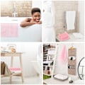 Miniatyrbilde 9 av 9: 2-pakning nettsvamp, bade- og kroppseksfoliering, ryggskrubb for mykere hud Pink 30*80cm