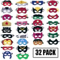 Superhelte Masker Festgaver - 32 Pak Filt og Elastiske Masker til Børn