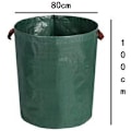 Miniatyrbild 4 av 4: 2x Trädgårdspåsar 500L 50 kg växtrester sopsäck hopfällbar förstärkt tyg vattenavvisande