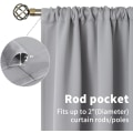 Miniatyrbilde 4 av 5: od Pocket Hvite Gardiner for Stue - Termisk Isolerte Vindusbehandlingsgardiner for Soverom, 2 Paneler, 52 x 63 Tommer