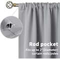 Miniatyrbillede 4 af 5: od Pocket Hvide Gardiner til Stue - Termisk Isolerede Vinduesbehandlingsgardiner til Soveværelse, 2 Paneler, 52 x 63 Tommer