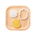 Miniatyrbild 7 av 8: Halloween Kitten Cookie Mould Ghost e Cartoon Kitten Cat Shape D
