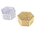 Miniatyrbild 4 av 8: Kreativ plast hexagon godislåda bröllop vintage choklad gi Gold
