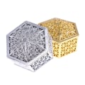 Miniatyrbild 3 av 8: Kreativ plast hexagon godislåda bröllop vintage choklad gi Gold