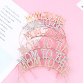 Miniatyrbild 3 av 8: Rose Golden Silver Color Mom To Be Tiara Crown Pannband för Par E
