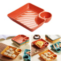 Miniatyrbild 7 av 8: 1 ST Vinägerrätt Måltid Sushi Dumplings Maträtt Fyrkantig PP Snack Pla Orange