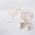 Miniatyrbild 5 av 5: 1 STK Gyllene dekorativ blomma ginkgo blad plast blad trä fes