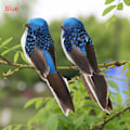 Miniatyrbild 1 av 8: Mini fåglar konstgjorda fjäder skum duvor bröllop Trädgård decora Blue